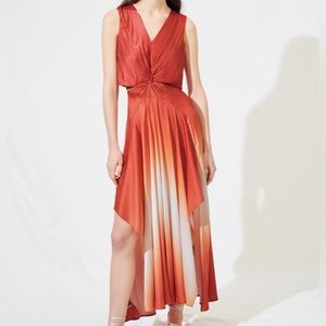 NWT MAJE TIE-DYE SATIN SCARF DRESS Euro size 38